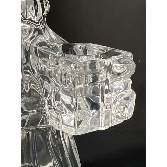 Vtg Santa 24% Lead Crystal Glass Candleholder Taper Figurine 7.5" Made in USA - Picture 3 of 13